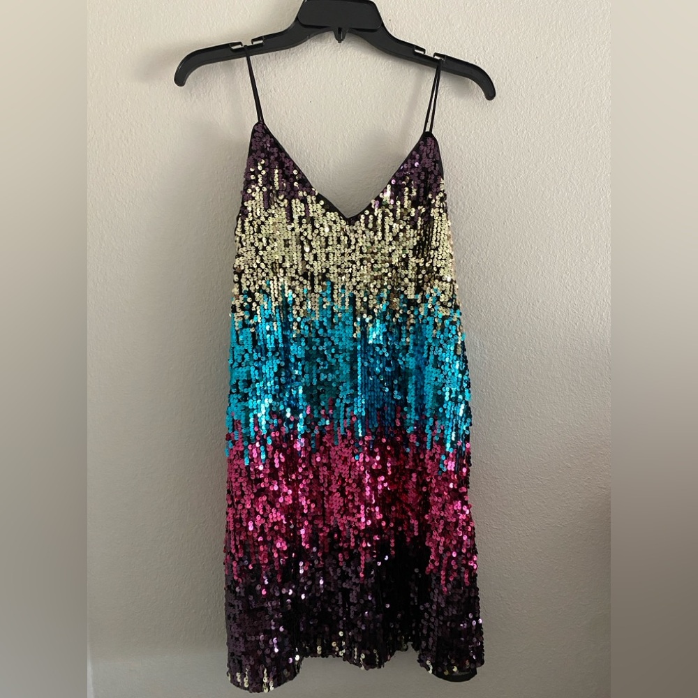 H&M Dress Sparkle Sequin Colorful Concert festival